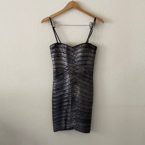 BCBG Metallic Strapless Bodycon dress